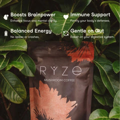 RYZE Mushroom Coffee — Organic Instant Coffee with Cordyceps & Reishi, 30 Servings Z5