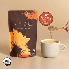 RYZE Mushroom Coffee — Organic Instant Coffee with Cordyceps & Reishi, 30 Servings Z5