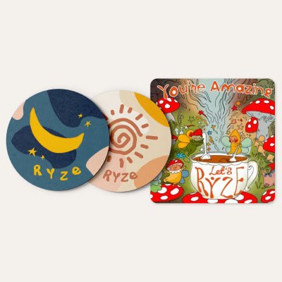 Coasters + Mushroom Magnet B9