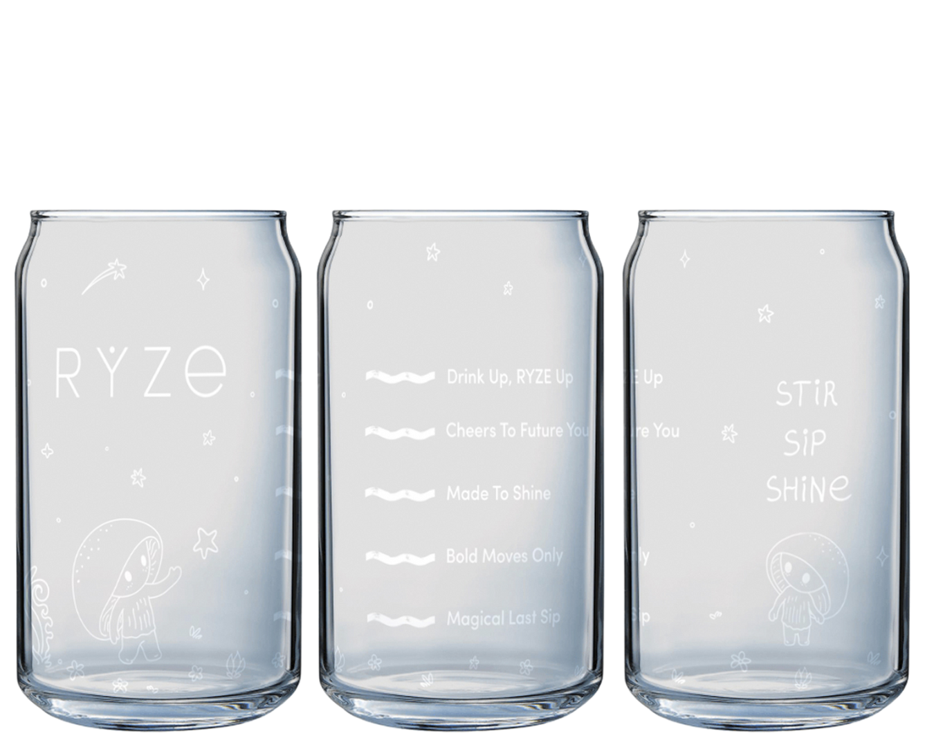 Iced Coffee Glass X3
