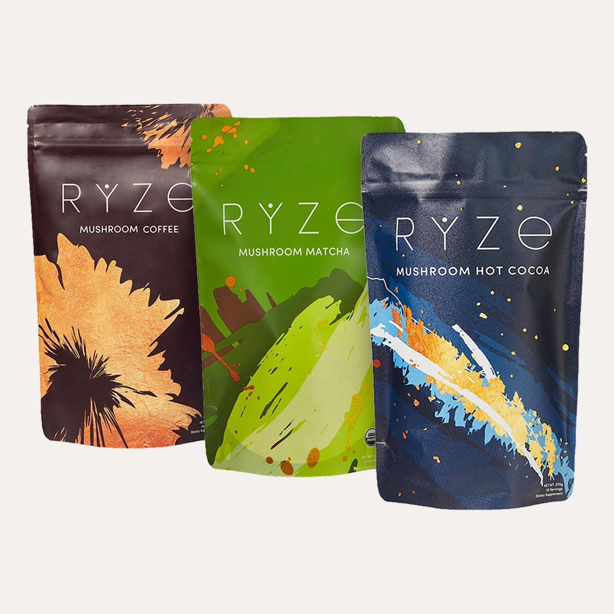 RYZE Mushroom Matcha - with 6 Organic Adaptogenic Mushrooms Grown In USA and Ceremonial-Grade Japanese Matcha P6